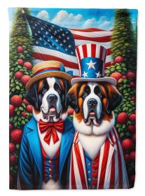 All American Saint Bernard House Flag Large Porch Sleeve Pole Decorative Outside Yard Banner Artwork Wall Hanging, Polyester, House Size, Multico