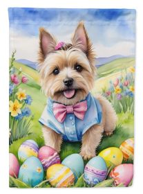 Cairn Terrier Easter Egg Hunt House Flag Large Porch Sleeve Pole Decorative Outside Yard Banner Artwork Wall Hanging, Polyester, House Size