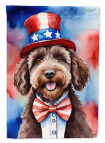 Labradoodle Patriotic American Garden Flag Mailbox Flag Decorative Yard Flag Banner Outside Patio Artwork Yard Flower Beds, Garden Size, Multicol