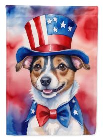 Jack Russell Terrier Patriotic American Garden Flag Mailbox Flag Decorative Yard Flag Banner Outside Patio Artwork Yard Flower Beds, Garden Size